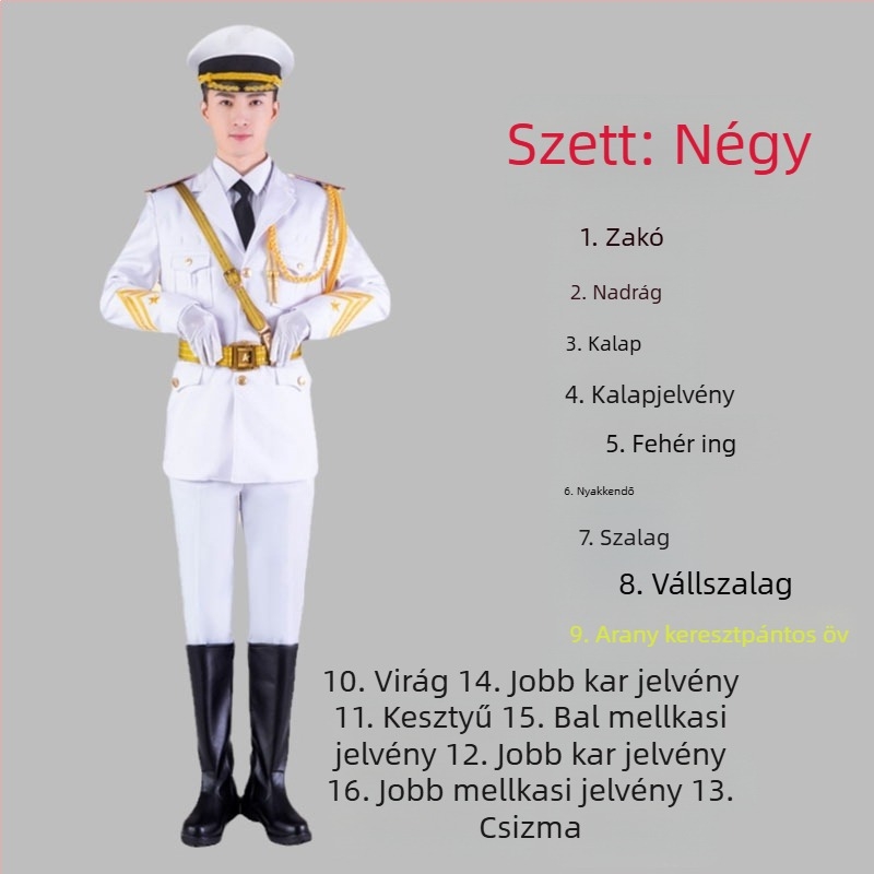 Poliészter iskolai egyenruha készlet diákoknak – katonai zenei együttes, tiszteletkaron és zászlóőrség