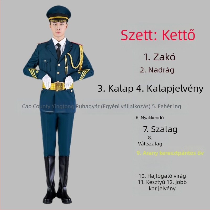 Poliészter iskolai egyenruha készlet diákoknak – katonai zenei együttes, tiszteletkaron és zászlóőrség