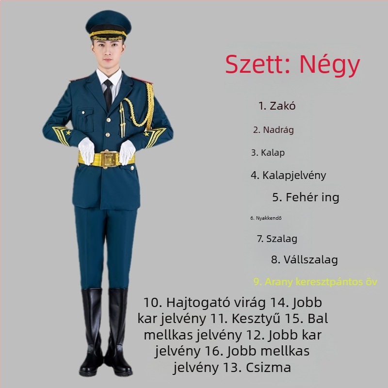 Poliészter iskolai egyenruha készlet diákoknak – katonai zenei együttes, tiszteletkaron és zászlóőrség
