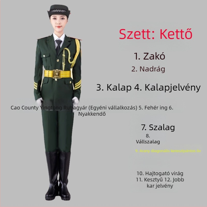 Poliészter iskolai egyenruha készlet diákoknak – katonai zenei együttes, tiszteletkaron és zászlóőrség
