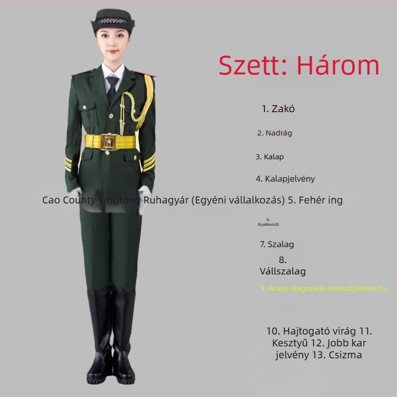 Poliészter iskolai egyenruha készlet diákoknak – katonai zenei együttes, tiszteletkaron és zászlóőrség