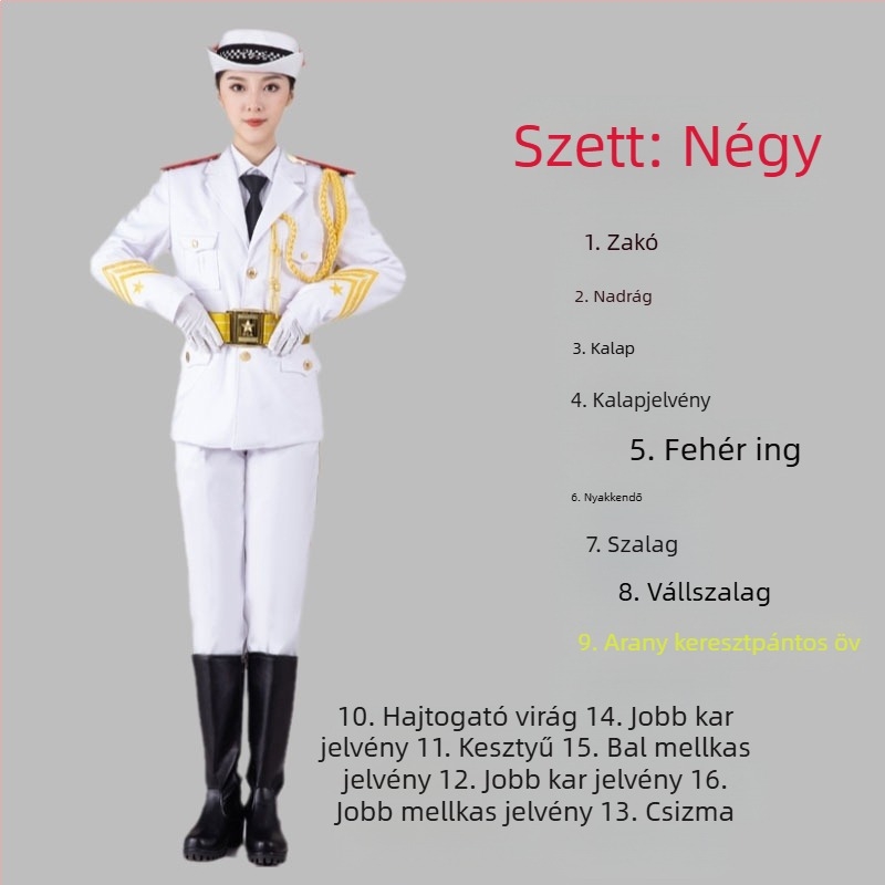 Poliészter iskolai egyenruha készlet diákoknak – katonai zenei együttes, tiszteletkaron és zászlóőrség