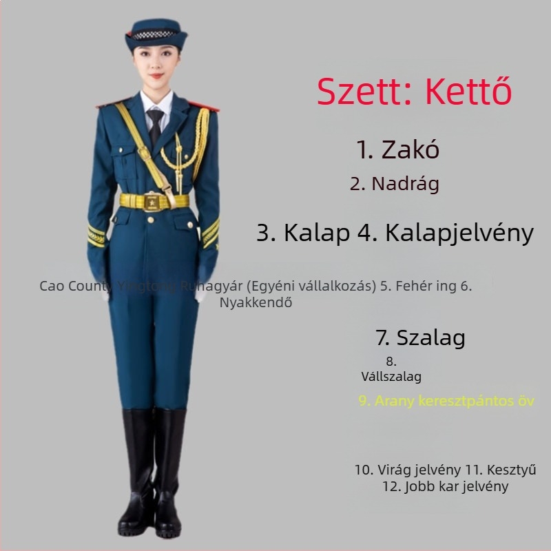 Poliészter iskolai egyenruha készlet diákoknak – katonai zenei együttes, tiszteletkaron és zászlóőrség