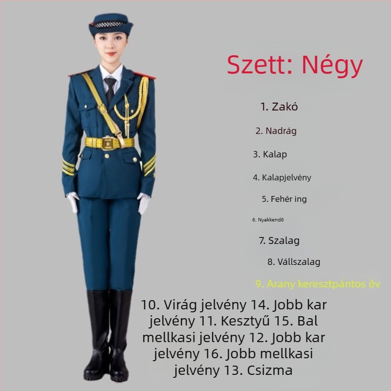 Poliészter iskolai egyenruha készlet diákoknak – katonai zenei együttes, tiszteletkaron és zászlóőrség