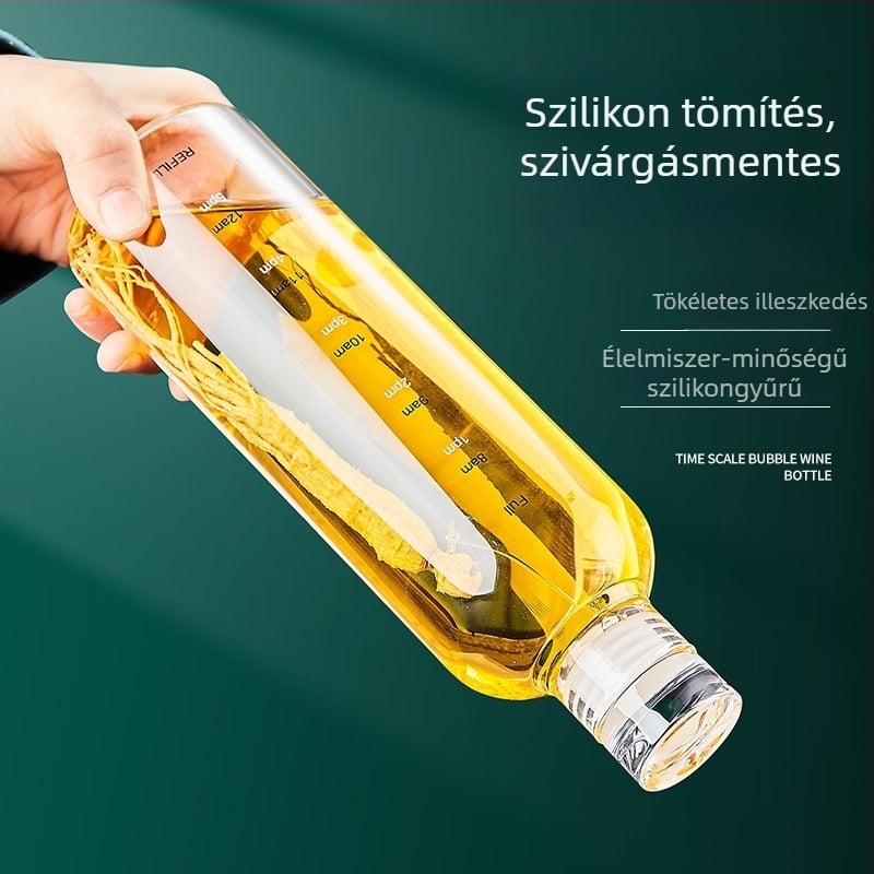 Ginseng infúziós boroszilikát üveg, zárható, vastag falú, 0,5 kg üres üveg otthoni főzéshez borhoz