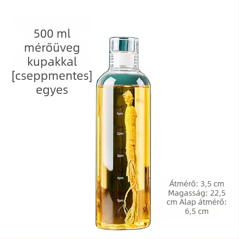 Ginseng infúziós boroszilikát üveg, zárható, vastag falú, 0,5 kg üres üveg otthoni főzéshez borhoz