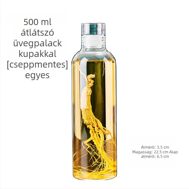 Ginseng infúziós boroszilikát üveg, zárható, vastag falú, 0,5 kg üres üveg otthoni főzéshez borhoz