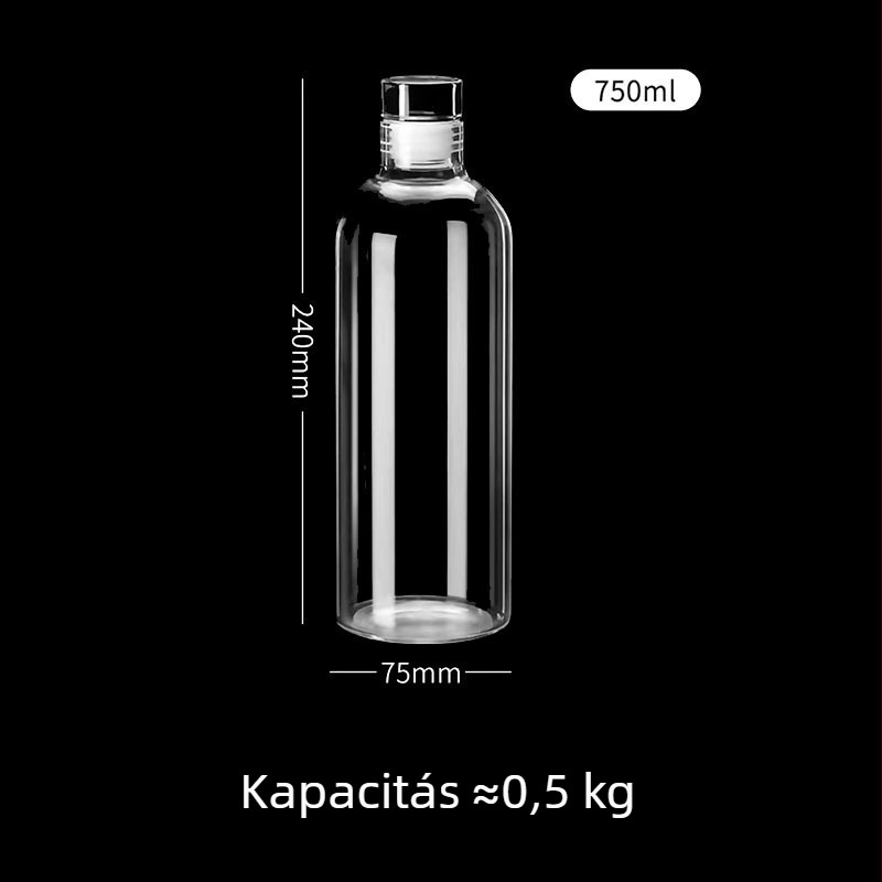 Ginseng infúziós boroszilikát üveg, zárható, vastag falú, 0,5 kg üres üveg otthoni főzéshez borhoz