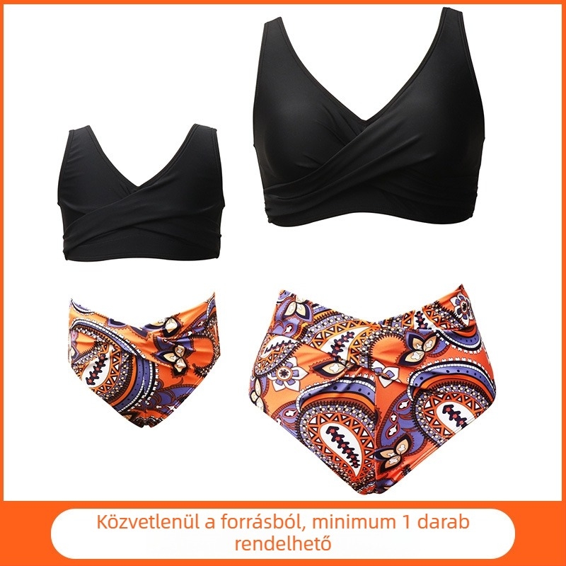 Új szülő-gyermek sportos bikini szett nőknek, európai/amerikai stílusú, két részes