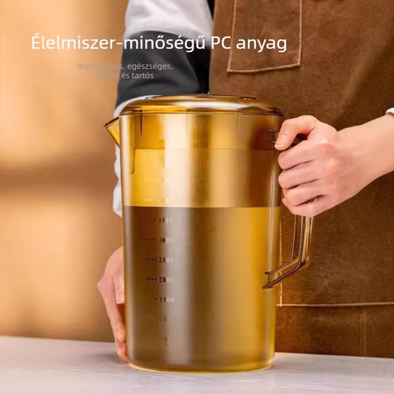 Akril műanyag hidegvíz-kanna teásbarna színnel, nagy kapacitású, kereskedelmi tej-tea üzletekhez