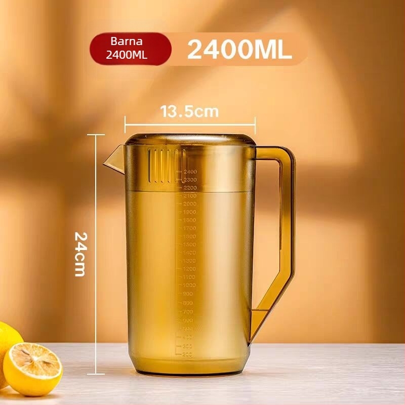 Akril műanyag hidegvíz-kanna teásbarna színnel, nagy kapacitású, kereskedelmi tej-tea üzletekhez