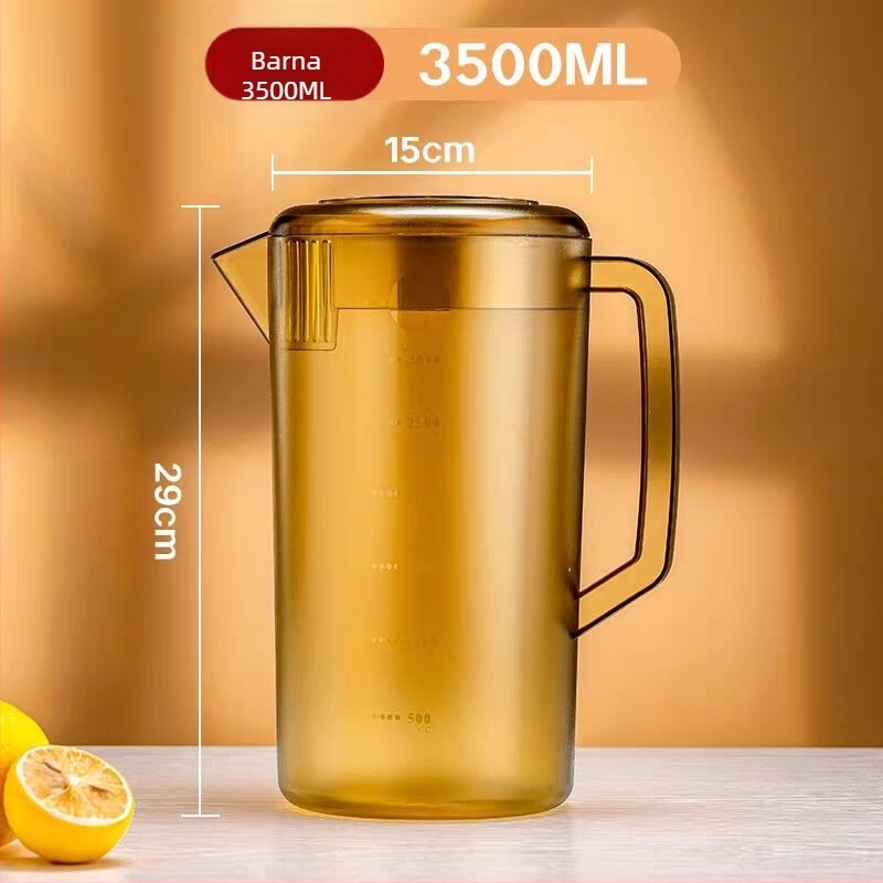 Akril műanyag hidegvíz-kanna teásbarna színnel, nagy kapacitású, kereskedelmi tej-tea üzletekhez