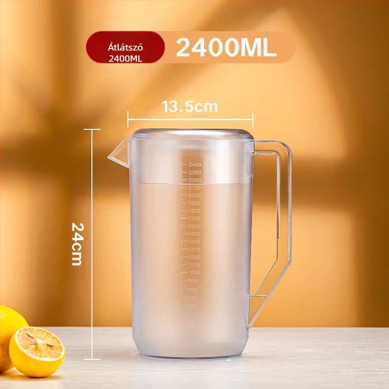 Akril műanyag hidegvíz-kanna teásbarna színnel, nagy kapacitású, kereskedelmi tej-tea üzletekhez