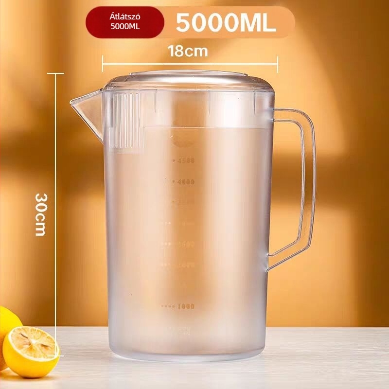 Akril műanyag hidegvíz-kanna teásbarna színnel, nagy kapacitású, kereskedelmi tej-tea üzletekhez