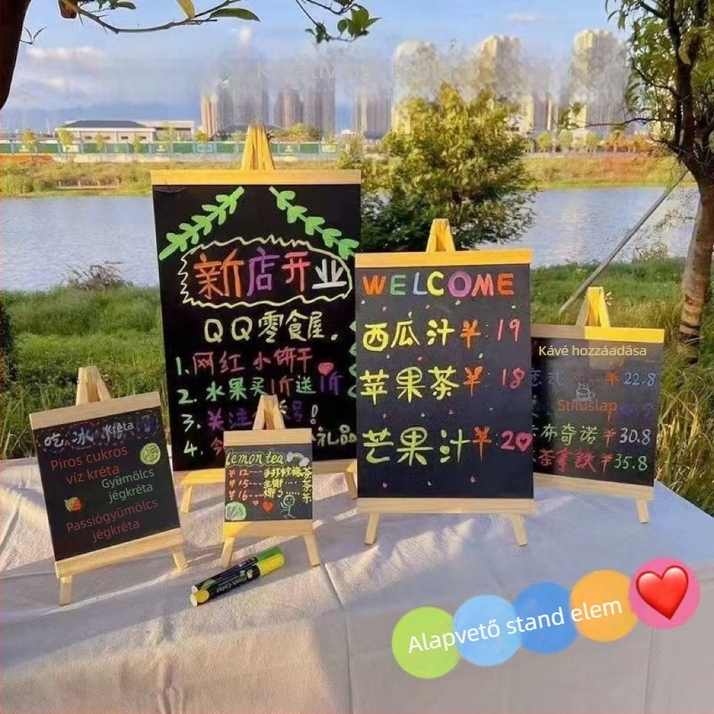 Mind Kis asztali krétatábla üzenetfal — kézzel festett, világító kijelző teaházak, kávézók és bárok számára