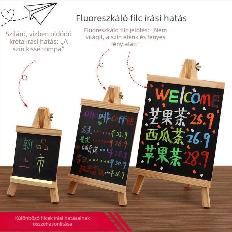 Mind Kis asztali krétatábla üzenetfal — kézzel festett, világító kijelző teaházak, kávézók és bárok számára