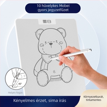 10 hüvelykes mágneses fehér tábla gyerekeknek mikrokapszulás írási felülettel – száraz törlés, tinta nélkül