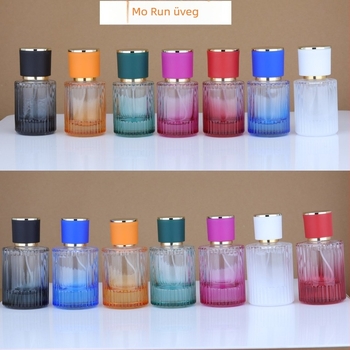 Színes üveges parfümös flakon permetezősapkával, függőleges csíkos dizájn, 30 ml / 50 ml