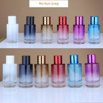 Színes üveges parfümös flakon permetezősapkával, függőleges csíkos dizájn, 30 ml / 50 ml