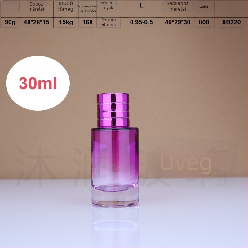 Színes üveges parfümös flakon permetezősapkával, függőleges csíkos dizájn, 30 ml / 50 ml