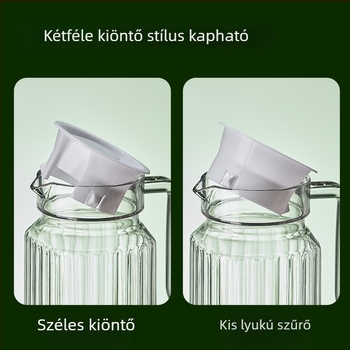 Hőálló, csíkos akril üveg gyümölcsléhez és citromos vízhez, műanyag bár- és tea kancsó.