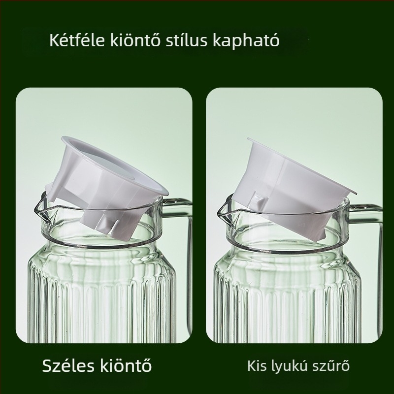 Hőálló, csíkos akril üveg gyümölcsléhez és citromos vízhez, műanyag bár- és tea kancsó.