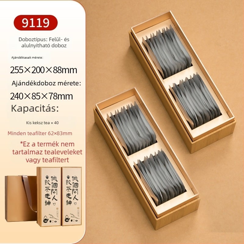 Jiugongge teát csomagoló doboz, magas színvonalú egyedi ajándékdoboz 20 filterhez, kis négyzet alakú üres doboz