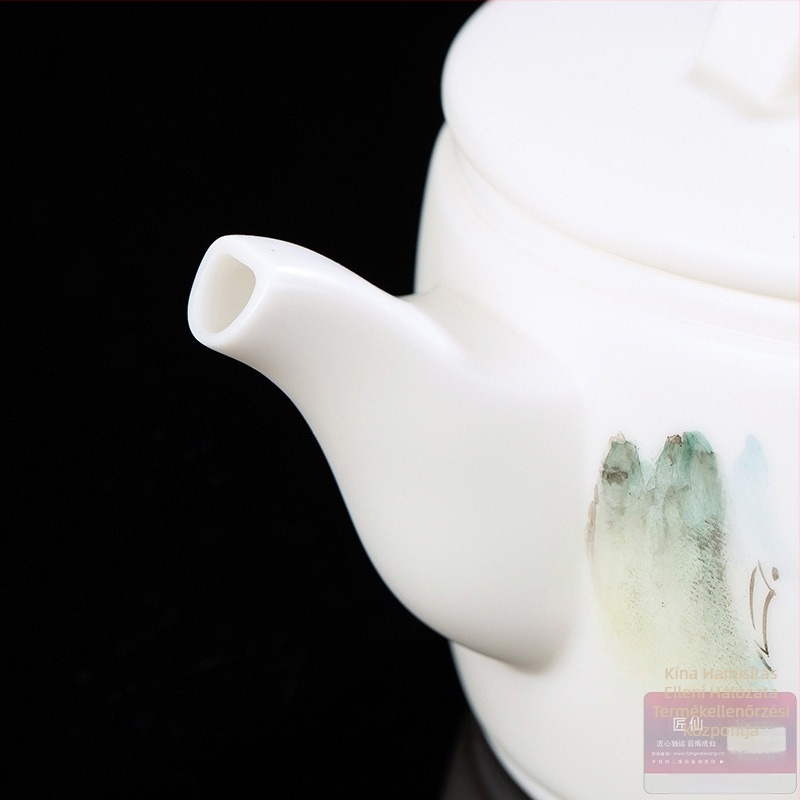 Kínai stílusú kézzel festett teáskanna, Han-tégla mintával, jadefehér porcelánból, otthoni használatra, kiváló minőségű Qin-Han motívummal