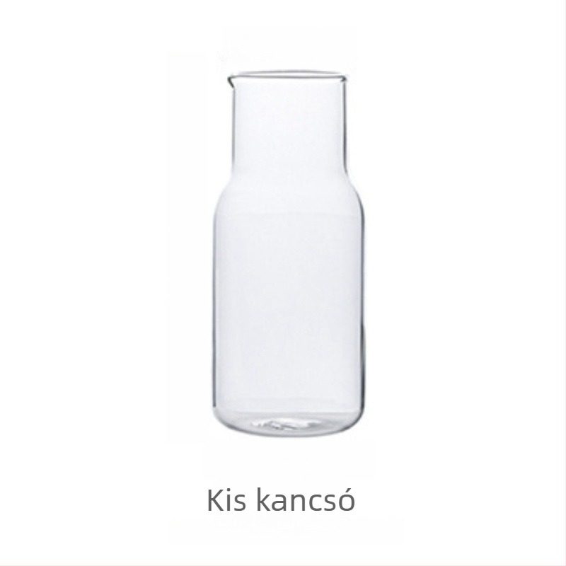 Minimalista egy kanna és egy pohár hideg vízhez — boroszilikát üveg, otthoni használat, egy személyre, ideális gyümölcslevekhez és citromos vízhez