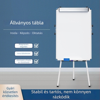 Mobil háromlábú mágneses kétoldalas fehértábla állvánnyal irodai értekezletekhez és képzésekhez