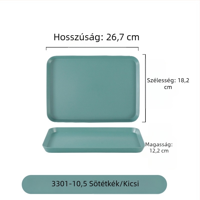 Nordic stílusú melamin tálca, téglalap alakú, éttermek és otthoni használatra, porcelánhatású teás tálca