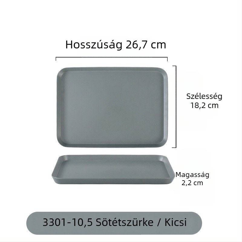 Nordic stílusú melamin tálca, téglalap alakú, éttermek és otthoni használatra, porcelánhatású teás tálca