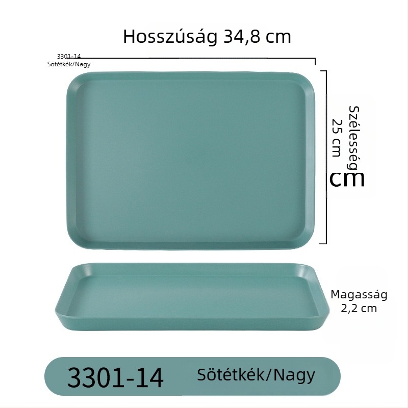 Nordic stílusú melamin tálca, téglalap alakú, éttermek és otthoni használatra, porcelánhatású teás tálca
