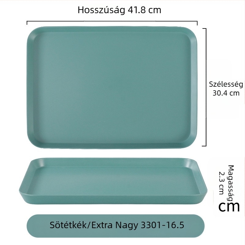 Nordic stílusú melamin tálca, téglalap alakú, éttermek és otthoni használatra, porcelánhatású teás tálca