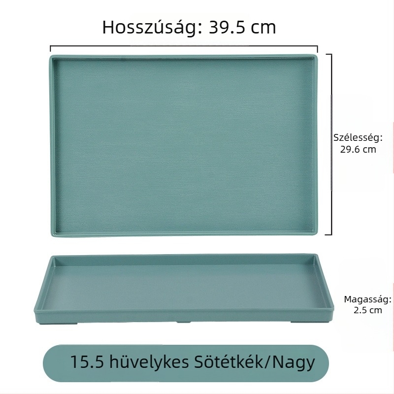 Nordic stílusú melamin tálca, téglalap alakú, éttermek és otthoni használatra, porcelánhatású teás tálca