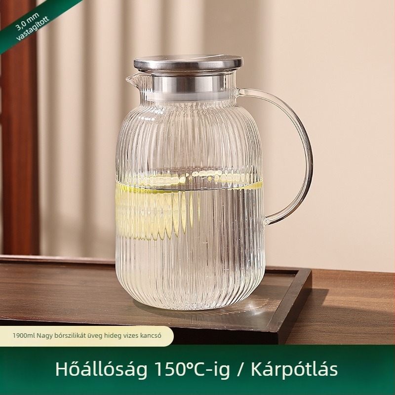 Üveg hidegvíz-kanna készlet, nagy kapacitás, hőálló, japán stílusú