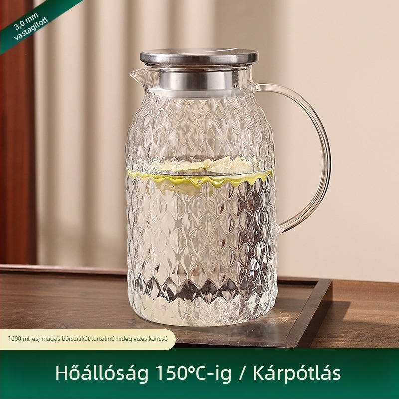 Üveg hidegvíz-kanna készlet, nagy kapacitás, hőálló, japán stílusú