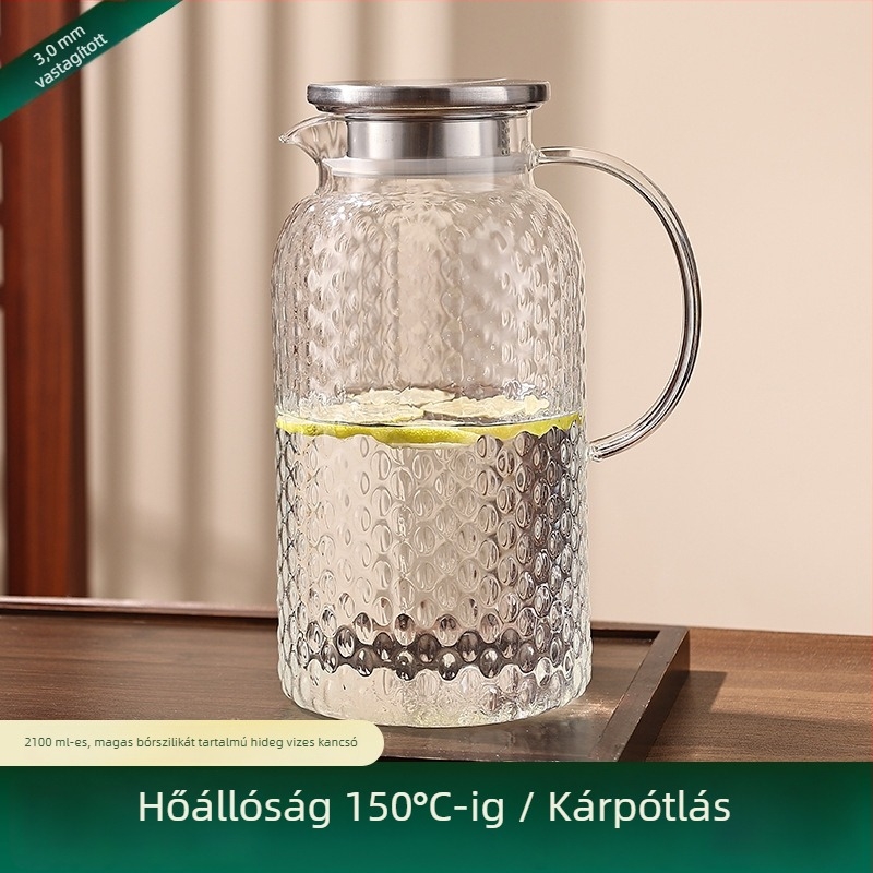 Üveg hidegvíz-kanna készlet, nagy kapacitás, hőálló, japán stílusú