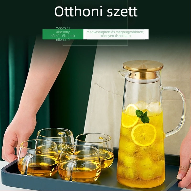 Boroszilikát üvegből készült hidegvizes kanna, hőálló, nagy kapacitású, otthoni és éttermi használatra