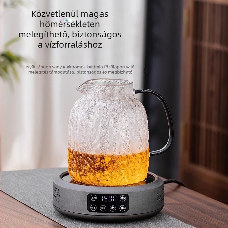 Hőálló üvegből készült hidegvíz-kancsó fa mintázattal, nagy kapacitású, otthoni használatra, teafőzéshez és hideg áztatáshoz.