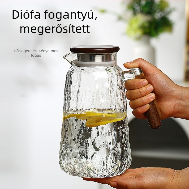 5 új üvegből készült hidegvíz kanna otthoni használatra, vastag falú, nagy kapacitású, hőálló, hideg főzéshez készlet