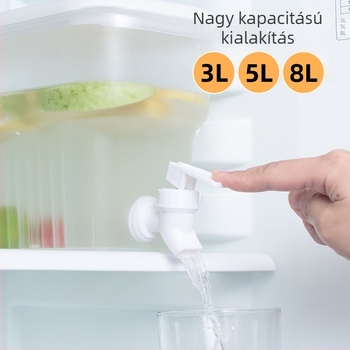 Nagykapacitású hidegvíz-adagoló csappal, citromos gyümölcsitalokhoz