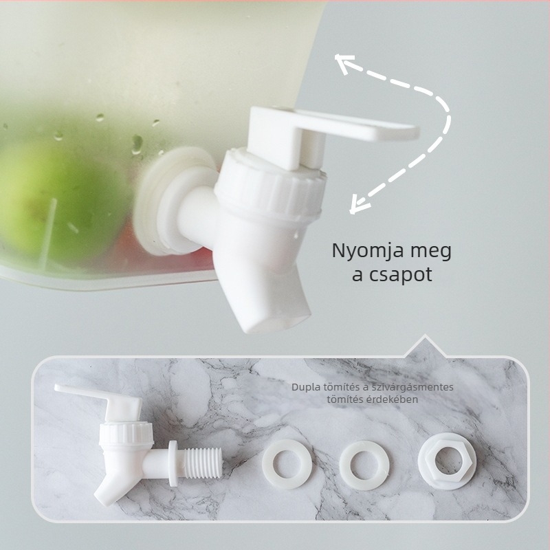 Nagykapacitású hidegvíz-adagoló csappal, citromos gyümölcsitalokhoz