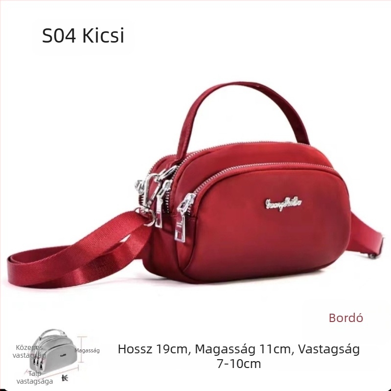 S04 Guangshida női kis crossbody táska, vízálló Oxford szövet, négyszögletes formájú, mindennapi üzleti táska tárca zsebbel