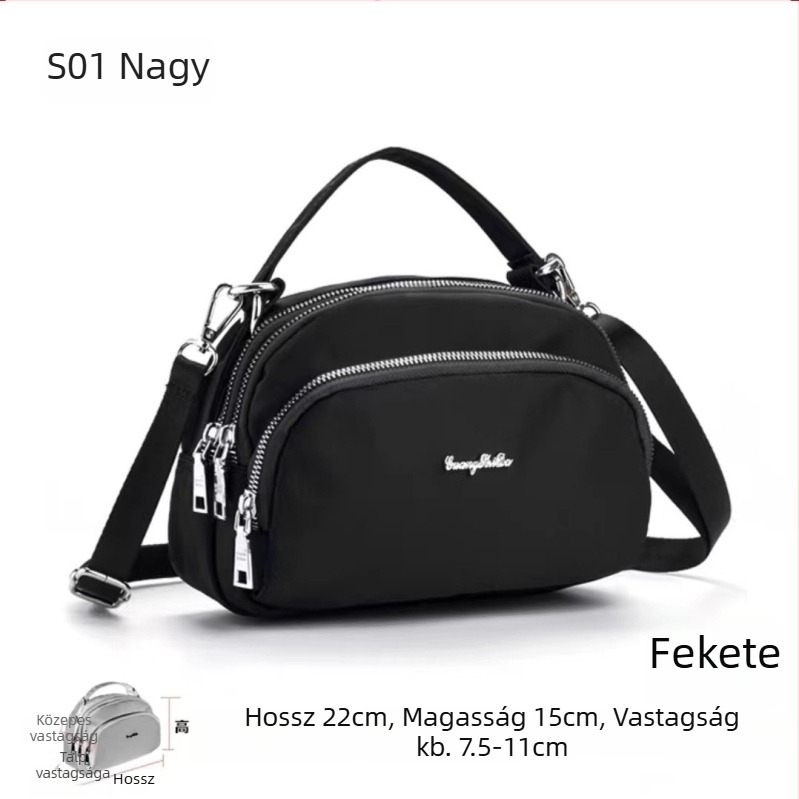 S04 Guangshida női kis crossbody táska, vízálló Oxford szövet, négyszögletes formájú, mindennapi üzleti táska tárca zsebbel