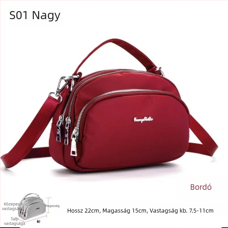 S04 Guangshida női kis crossbody táska, vízálló Oxford szövet, négyszögletes formájú, mindennapi üzleti táska tárca zsebbel