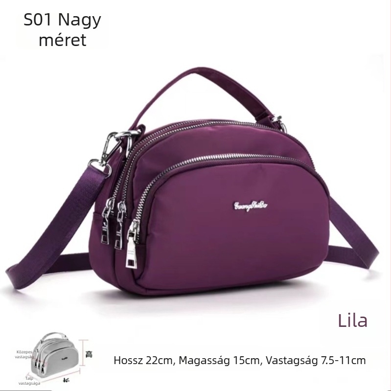S04 Guangshida női kis crossbody táska, vízálló Oxford szövet, négyszögletes formájú, mindennapi üzleti táska tárca zsebbel