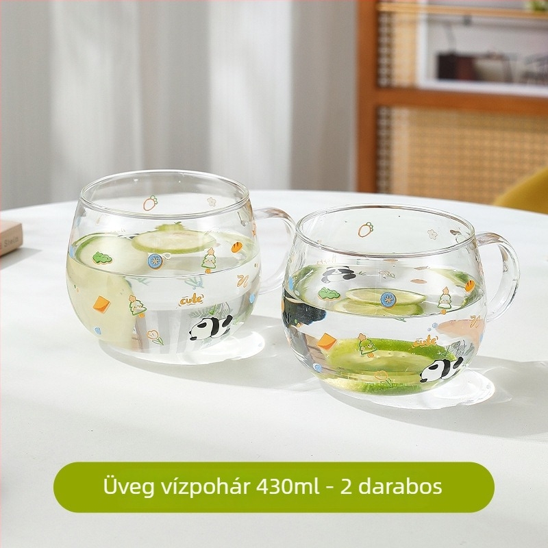 Boroszilikát üvegből készült gyümölcskanna és hidegvíz pohár készlet, hőálló, nagy kapacitású otthoni használatra.