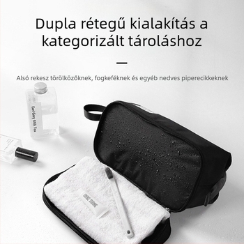 Férfiaknak szóló utazási toalettkészlet száraz–nedves elválasztással, hordozható kozmetikai táska