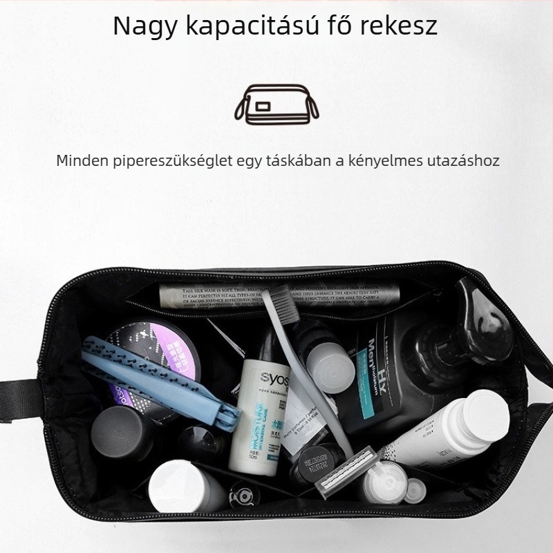 Férfiaknak szóló utazási toalettkészlet száraz–nedves elválasztással, hordozható kozmetikai táska